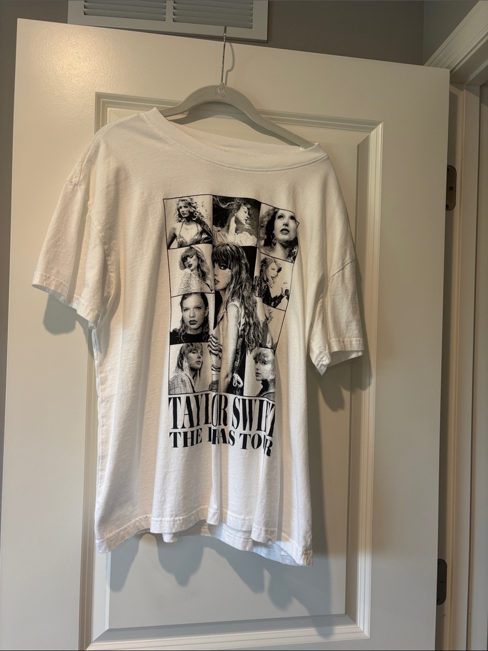 Taylor Swift White Graphic Collage Short Sleeve Tee